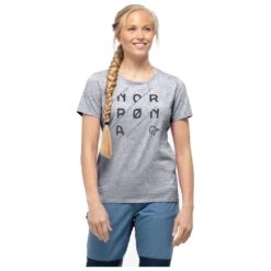 Tee-shirt Norrona 29 Cotton Slant Logo W's Drizzle Melange/Caviar -Norrona 0b7e286e39f201c4fc0cb3c1abe9b0b29281bd78 E22NORRTEH2207290 4