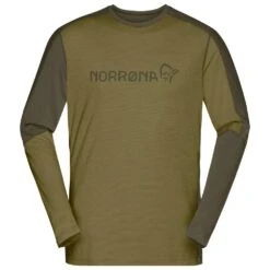 Sous-vêtement Technique Norrona Falketind Equaliser Merino Round Neck M's Olive Drab Olive Night