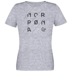 Tee-shirt Norrona 29 Cotton Slant Logo W's Drizzle Melange/Caviar