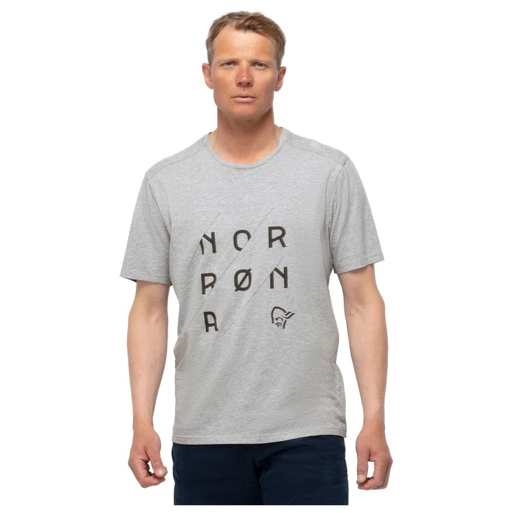 Tee-shirt Norrona 29 Cotton Slant Logo Grey Melange 3 Tee-shirt Norrona 29 Cotton Slant Logo Grey Melange – Image 3