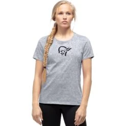 Norrona T-Shirt Femme - /29 Cotton Viking - Drizzle Melange/Caviar