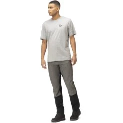 Norrona T-Shirt Homme - /29 Cotton Vikinghead Embroidery - Grey Melange -Norrona norrona 29 cotton vikinghead embroidery t shirt men grey melange 3 1344734