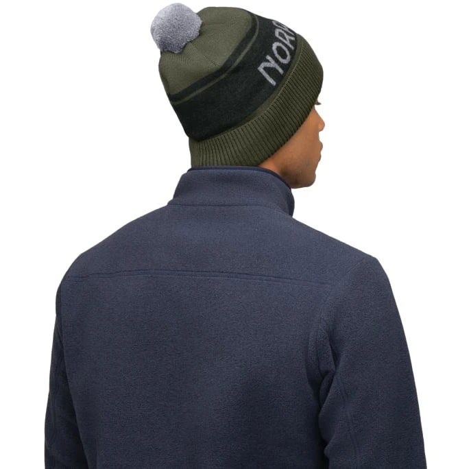 Norrona Bonnet - /29 Heavy MerinoUll Logo - Olive Night Melange 3 Norrona Bonnet - /29 Heavy MerinoUll Logo - Olive Night Melange – Image 3