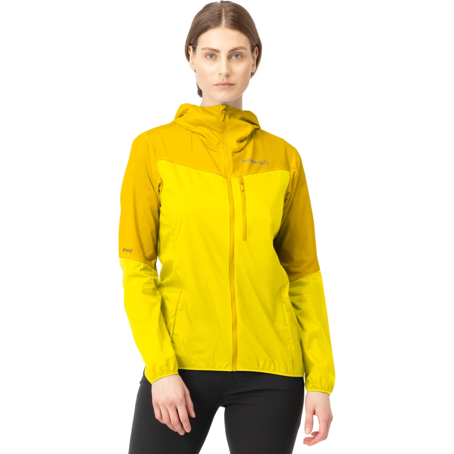 Norrona Veste Femme - Falketind Aero60 Hood - Sulphur/Blazing Yellow 1 Norrona Veste Femme - Falketind Aero60 Hood - Sulphur/Blazing Yellow