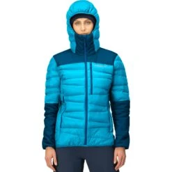 Norrona Doudoune Femme - Falketind Down750 Hood - Aquarius/Mykonos Blue