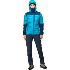 Norrona Doudoune Femme - Falketind Down750 Hood - Aquarius/Mykonos Blue -Norrona norrona falketind down750 hood jacket women aquarius mykonos blue 4 1517592