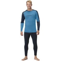 Norrona T-Shirt Manches Longues Homme - Falketind Equaliser Merino Round Neck - Hawaiian Surf/Indigo Night -Norrona norrona falketind equaliser merino round neck men hawaiian surf indigo night 2 1460977