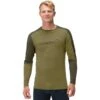 Norrona T-Shirt Manches Longues Homme - Falketind Equaliser Merino Round Neck - Olive Drab/Olive Night
