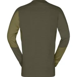 Norrona T-Shirt Manches Longues Homme - Falketind Equaliser Merino Round Neck - Olive Drab/Olive Night -Norrona norrona falketind equaliser merino round neck men olive drab olive night 2 1341423