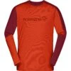 Norrona T-Shirt Manches Longues Homme - Falketind Equaliser Merino Round Neck - Arednalin/Rhubarb