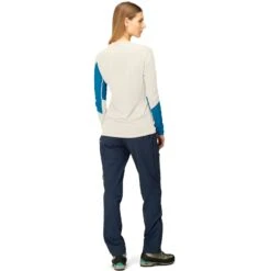 Norrona T-Shirt Manches Longues Femme - Falketind Equaliser Merino Round Neck - Hawaiian Surf/Snowdrop -Norrona norrona falketind equaliser merino round neck shirt women hawaiian surf snowdrop 5 1517607