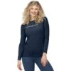 Norrona T-Shirt Manches Longues Femme - Falketind Equaliser Merino Round Neck - Indigo Night