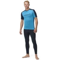 Norrona T-Shirt Homme - Falketind Equaliser Merino - Hawaiian Surf/Indigo Night -Norrona norrona falketind equaliser merino t shirt men hawaiian surf indigo night 2 1460899