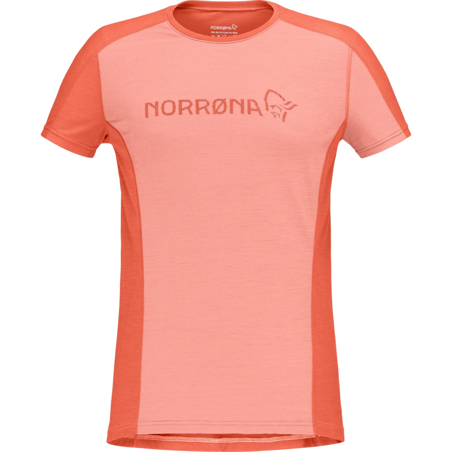 Norrona T-Shirt Femme - Falketind Equaliser Merino - Peach Amber/Orange Alert 2 Norrona T-Shirt Femme - Falketind Equaliser Merino - Peach Amber/Orange Alert – Image 2