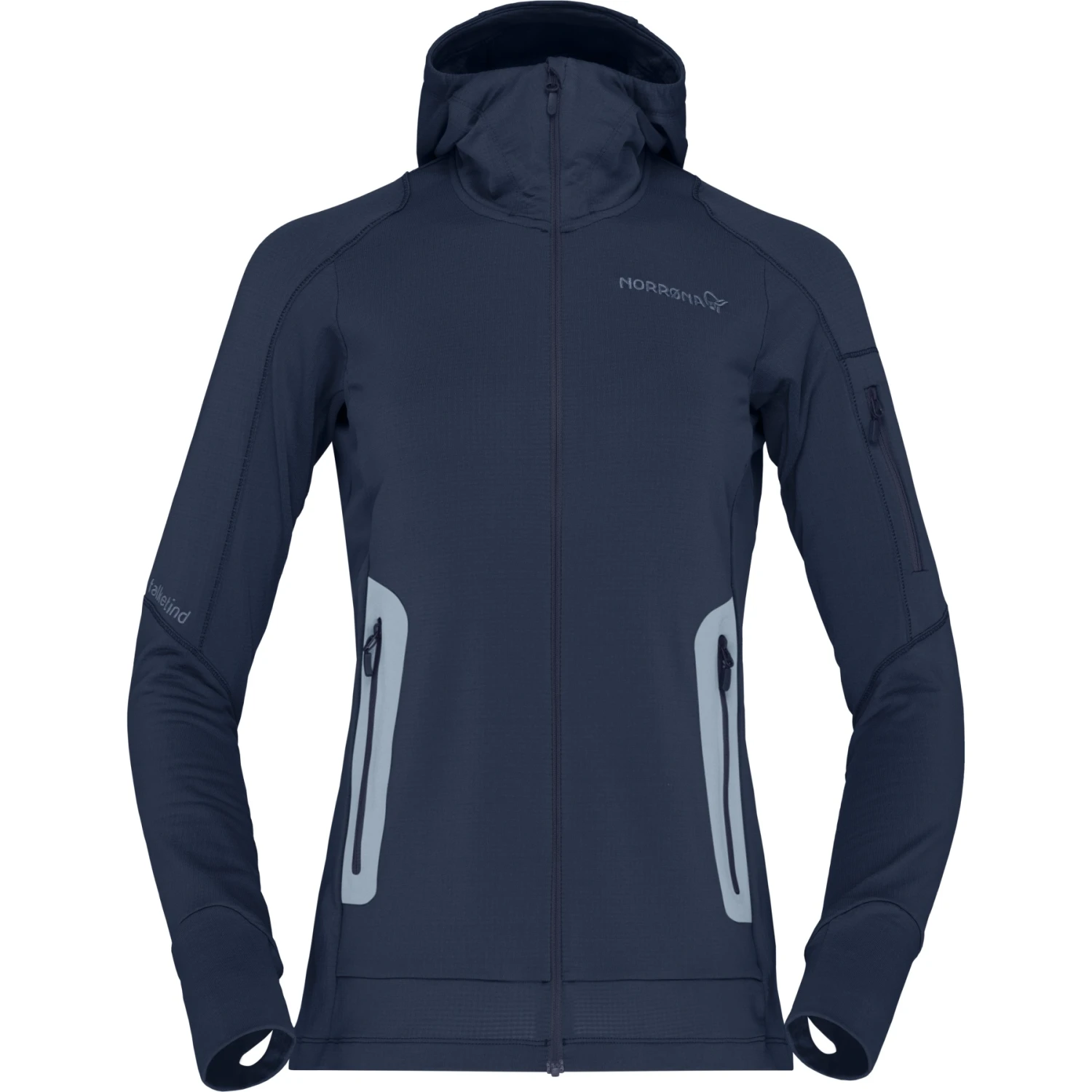 Norrona Veste Femme - Falketind Power Grid Hood - Indigo Night 2 Norrona Veste Femme - Falketind Power Grid Hood - Indigo Night – Image 2