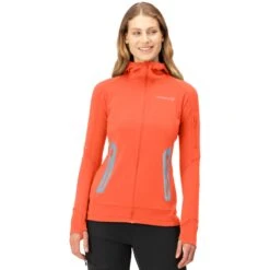 Norrona Veste Femme - Falketind Power Grid Hood - Orange Alert
