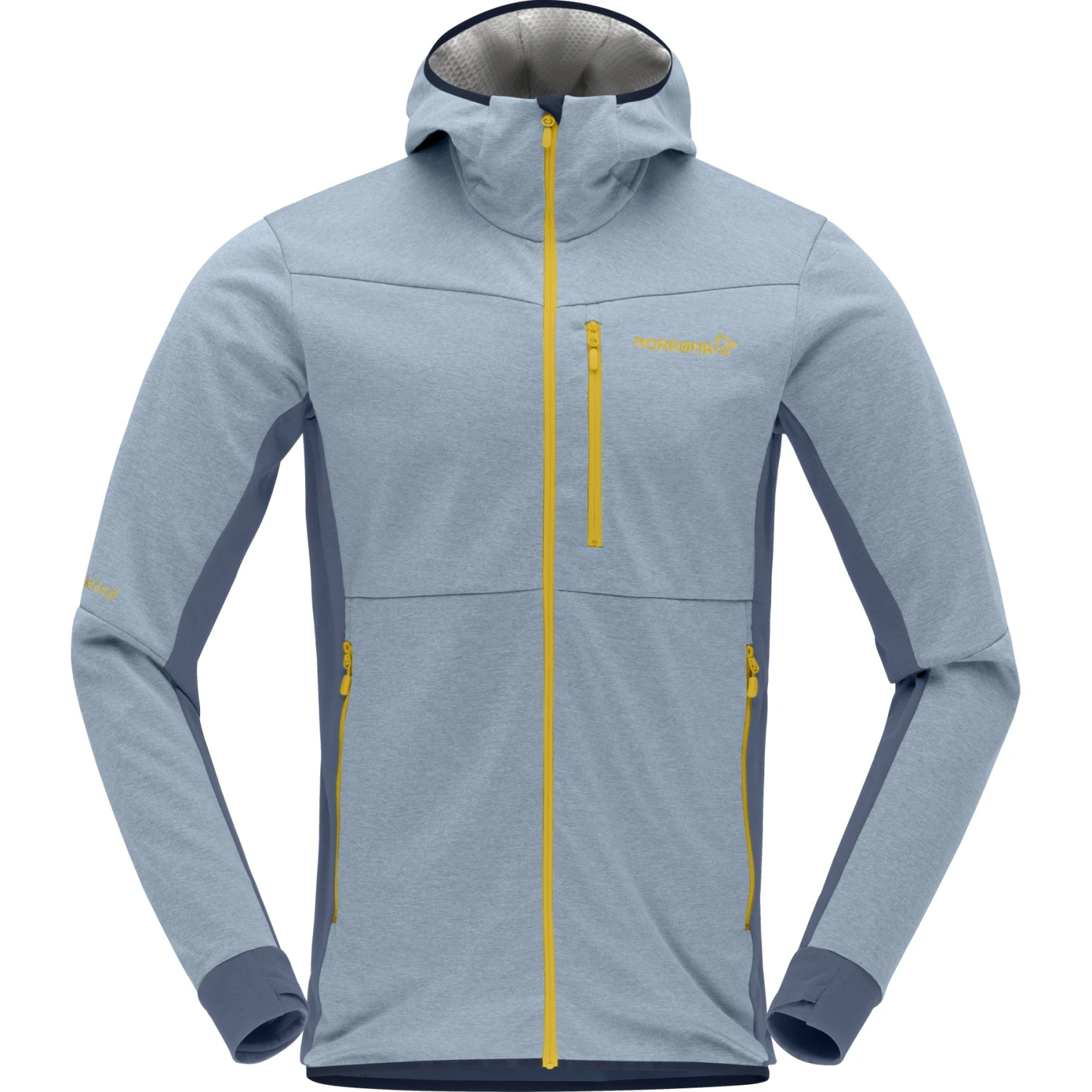 Norrona Veste Homme - Falketind Warm2 Octa Hood - Blue Fog/Vintage Indigo 2 Norrona Veste Homme - Falketind Warm2 Octa Hood - Blue Fog/Vintage Indigo – Image 2