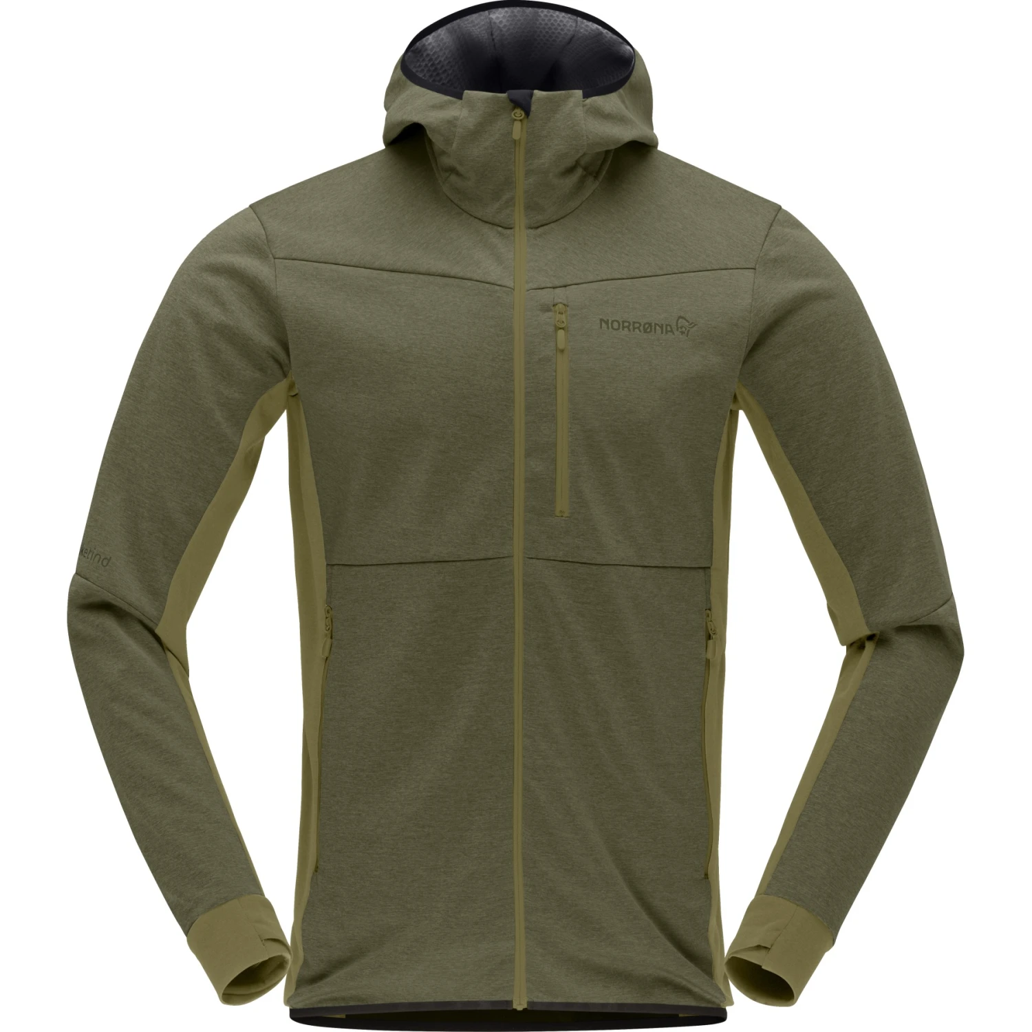 Norrona Veste Homme - Falketind Warm2 Octa Hood - Olive Night/Olive Drab 2 Norrona Veste Homme - Falketind Warm2 Octa Hood - Olive Night/Olive Drab – Image 2