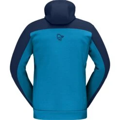 Norrona Veste Homme - Falketind Warmwool2 Stretch Zip Hood - Hawaiian Surf/Indigo Night -Norrona norrona falketind warmwool2 stretch zip hood jacket men hawaiian surf indigo night 2 1126439