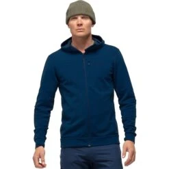 Norrona Veste Homme - Falketind Warmwool2 Stretch Zip Hood - Indigo Night
