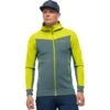 Norrona Veste Homme - Falketind Warmwool2 Stretch Zip Hood - Sulphur Spring/North Atlantic