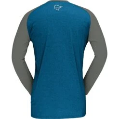 Norrona T-Shirt Manches Longues Homme - Fjørå Equaliser Lightweight - Mykonos Blue/Castor Grey -Norrona norrona fjora equaliser lightweight long sleeve shirt men mykonos blue castor grey 2 1342007