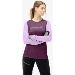 Norrona T-Shirt Manches Longues Femme - Fjørå Equaliser Lightweight - Dark Purple/Violet Tulle -Norrona norrona fjora equaliser lightweight long sleeve shirt women dark purple violet tulle 4 1126762