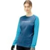 Norrona T-Shirt Manches Longues Femme - Fjørå Equaliser Lightweight - Mykonos Blue/Aquarius