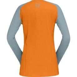 Norrona T-Shirt Manches Longues Femme - Fjørå Equaliser Lightweight - Orange Popsicle/Tourmaline -Norrona norrona fjora equaliser lightweight long sleeve shirt women orange popsicle tourmaline 2 1126765
