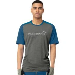 Norrona T-Shirt Homme - Fjørå Equaliser Lightweight - Mykonos Blue/Castor Grey