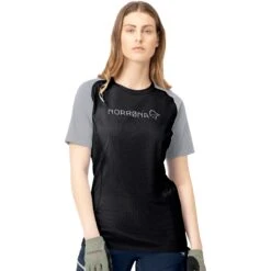 Norrona T-Shirt Femme - Fjørå Equaliser Lightweight - Caviar/Light Grey