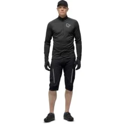 Norrona T-Shirt Manches Longues Homme - Fjørå Equaliser Zip Top - Caviar -Norrona norrona fjora equaliser long sleeve zip top men caviar 3 1255384
