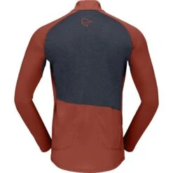 Norrona T-Shirt Manches Longues Homme - Fjørå Equaliser Zip Top - Rooibos Tea/Indigo Night -Norrona norrona fjora equaliser long sleeve zip top men rooibos tea indigo night 2 1255394
