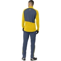 Norrona T-Shirt Manches Longues Homme - Fjørå Equaliser Zip Top - Sulphur/Vintage Indigo -Norrona norrona fjora equaliser long sleeve zip top men sulphur vintage indigo 3 1463008