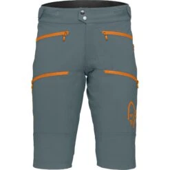 Norrona Short Homme - Fjørå Flex1 Heavy Duty - North Atlantic/Orange Popsicle
