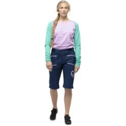Norrona Short Femme - Fjørå Flex1 Heavy Duty - Indigo Night/Violet Tulle -Norrona norrona fjora flex1 heavy duty shorts women indigo night violet tulle 7 903605