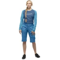 Norrona Short Femme - Fjørå Flex1 Heavy Duty - Mykonos Blue -Norrona norrona fjora flex1 heavy duty shorts women mykonos blue model 1 1399691