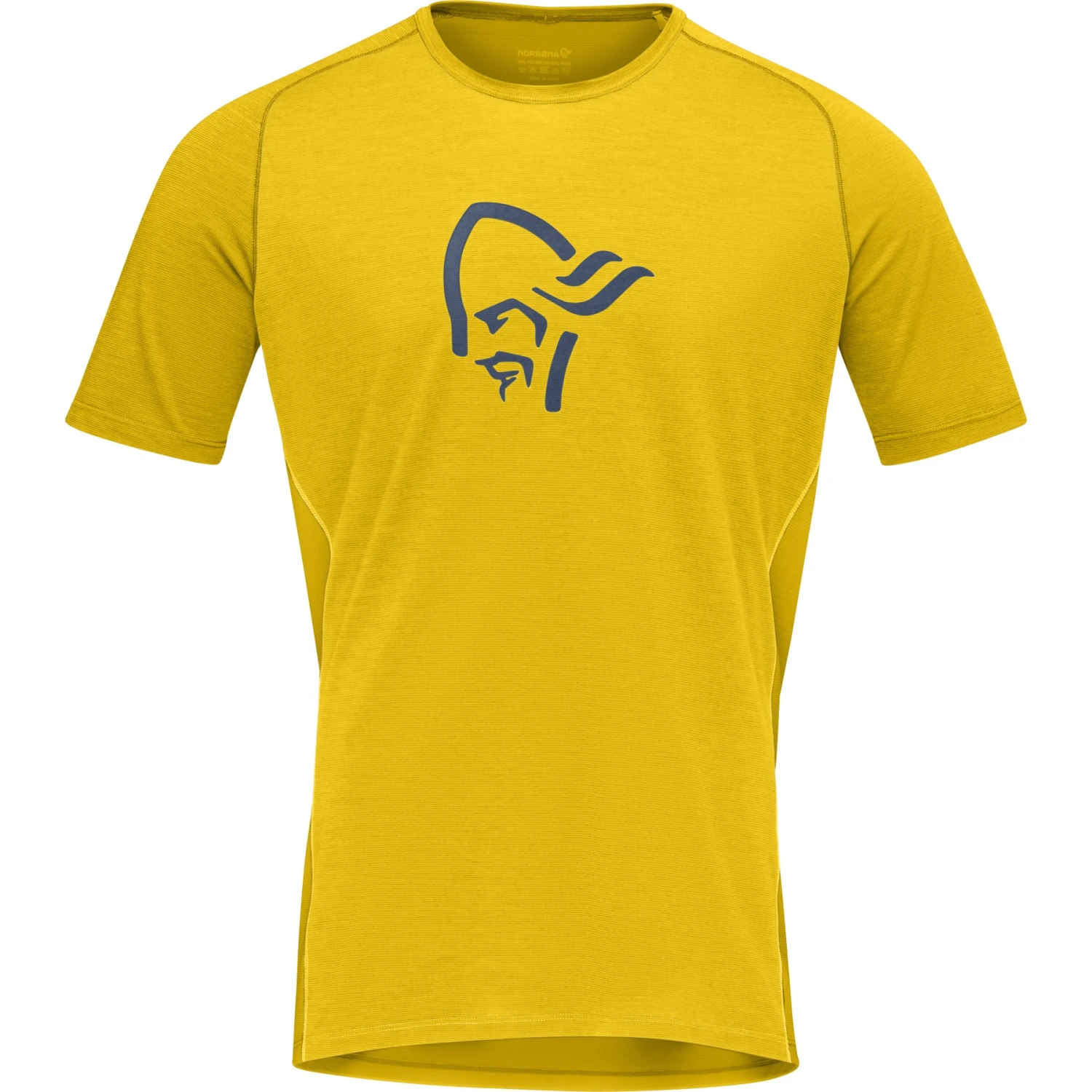 Norrona T-Shirt Homme - Fjørå Wool - Sulphur/Vintage Indigo 2 Norrona T-Shirt Homme - Fjørå Wool - Sulphur/Vintage Indigo – Image 2