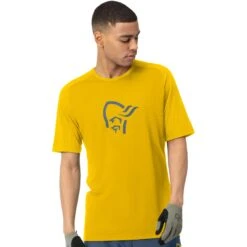Norrona T-Shirt Homme - Fjørå Wool - Sulphur/Vintage Indigo