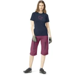 Norrona T-Shirt Femme - Fjørå Wool - Indigo Night -Norrona norrona fjora wool t shirt women indigo night model 1 1399781