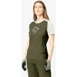 Norrona T-Shirt Femme - Fjørå Wool - North Atlantic -Norrona norrona fjora wool t shirt women olive night snowdrop 4 1127023