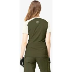 Norrona T-Shirt Femme - Fjørå Wool - Olive Night/Snowdrop -Norrona norrona fjora wool t shirt women olive night snowdrop 5 1127024 1