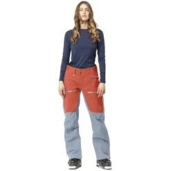 Norrona Pantalon Femme - Lofoten Gore-Tex Pro - Orange Alert/Blue Fog -Norrona norrona lofoten gore tex pro pants women orange alert blue fog 1 1255883