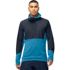 Norrona Pullover Homme - Lofoten Thermal Pro Hood - Hawaiian Surf/Indigo Night