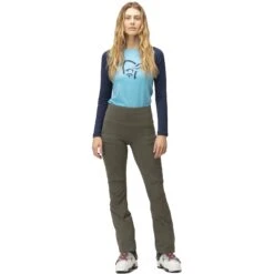 Norrona Pantalon De Ski Femme - Lyngen Equaliser Stretch Tights - Olive Night -Norrona norrona lyngen equaliser stretch ski tights women olive night 3 1256397