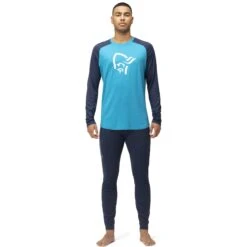 Norrona Maillot De Corps Manches Longues Homme - PureUll - Hawaiian Surf/Indigo Night -Norrona norrona pureull long sleeve baselayer men hawaiian surf indigo night 3 1257549