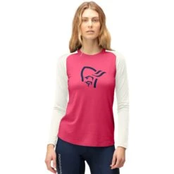 Norrona Maillot De Corps Manches Longues Femme - PureUll - Honeysuckle/Snowdrop