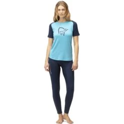 Norrona Maillot De Corps Femme - PureUll - Aquarius/Indigo Night -Norrona norrona pureull t shirt women aquarius indigo night 3 1257812