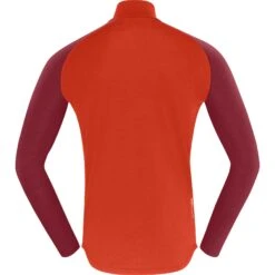 Norrona Maillot De Corps Manches Longues Homme - PureUll Zip Neck - Arednalin/Rhubarb -Norrona norrona pureull zip neck baselayer men arednalin rhubarb 3 1518595