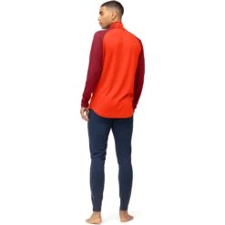 Norrona Maillot De Corps Manches Longues Homme - PureUll Zip Neck - Arednalin/Rhubarb -Norrona norrona pureull zip neck baselayer men arednalin rhubarb 5 1518597